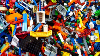 Pile of assorted LEGO bricks.